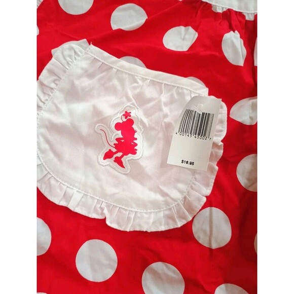 Disney Parks Authentic Original Minnie Mouse Half Apron *Red/White Dot/Ruffle - Picture 3 of 6
